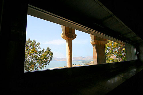 42 View From the inside out to Galilee, Church of the Beautitudes