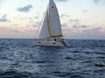 13 Simpatica under sail, towards dusk