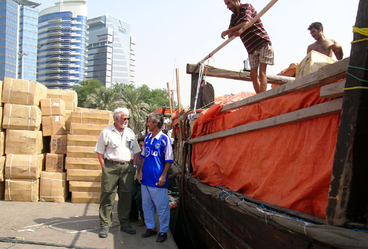 DSCN0006 Gunter talks with Iranian shipping Captain