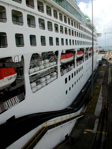 CelebrityCruiseShipGoingThroughLocks