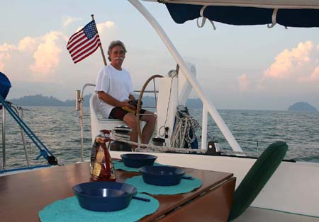 Toni at Helm Seat, Malacca