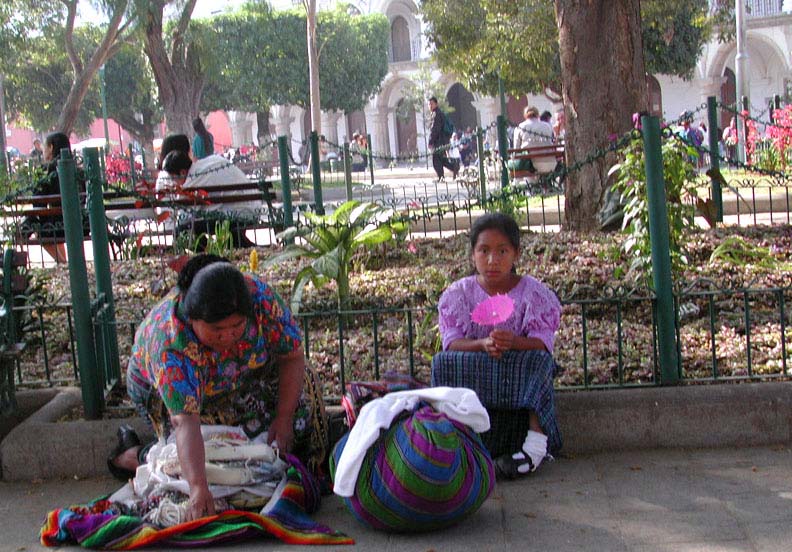 ColorfulWomenatParqueCentral--Antigua